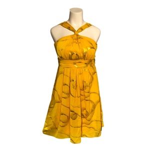 Yellow dress with gold detail